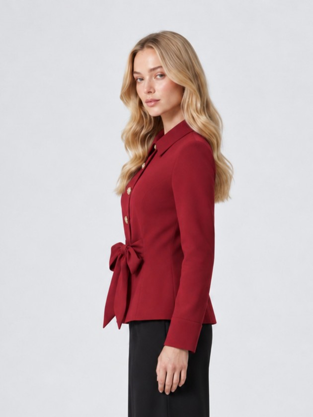Shirt with a tie and belt