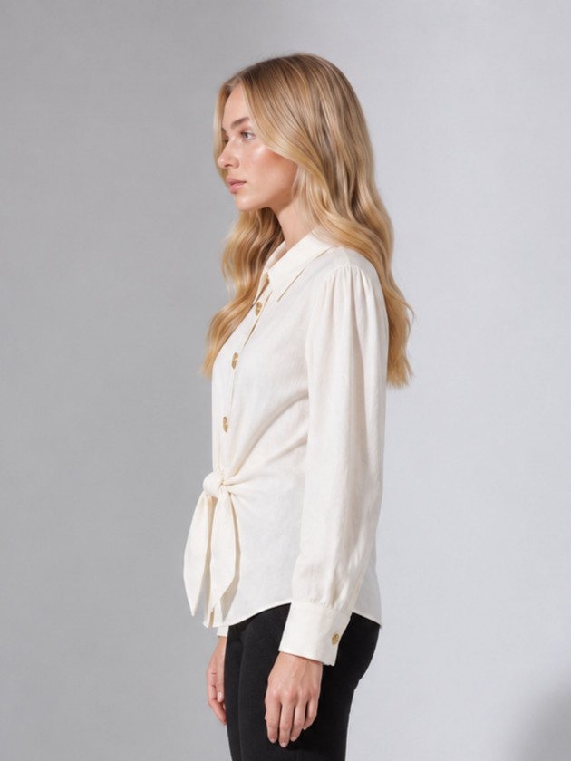 Camisa cintada com la�o