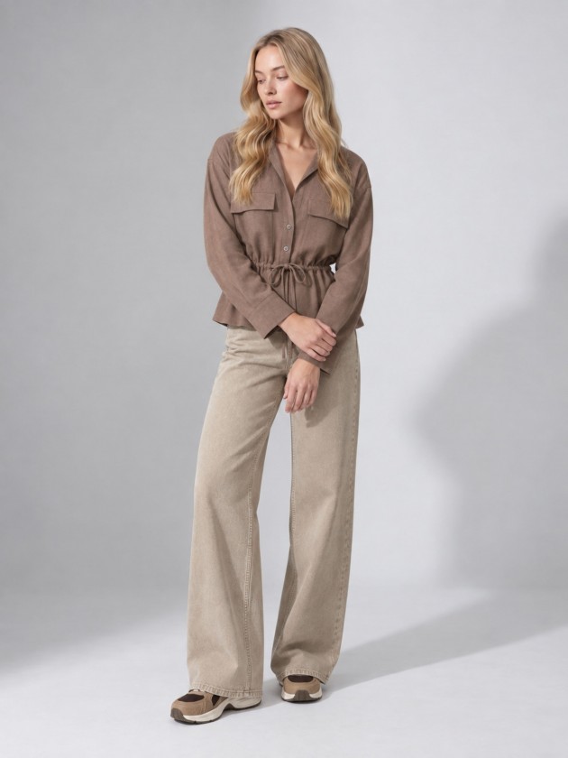 Camisa com cord�o na cintura