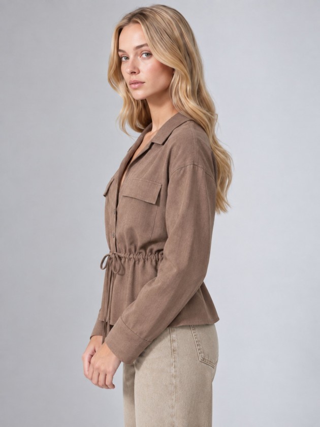 Camisa com cord�o na cintura