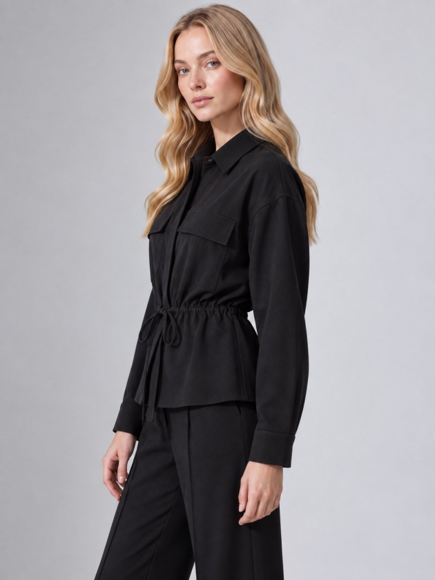 Camisa com cord�o na cintura