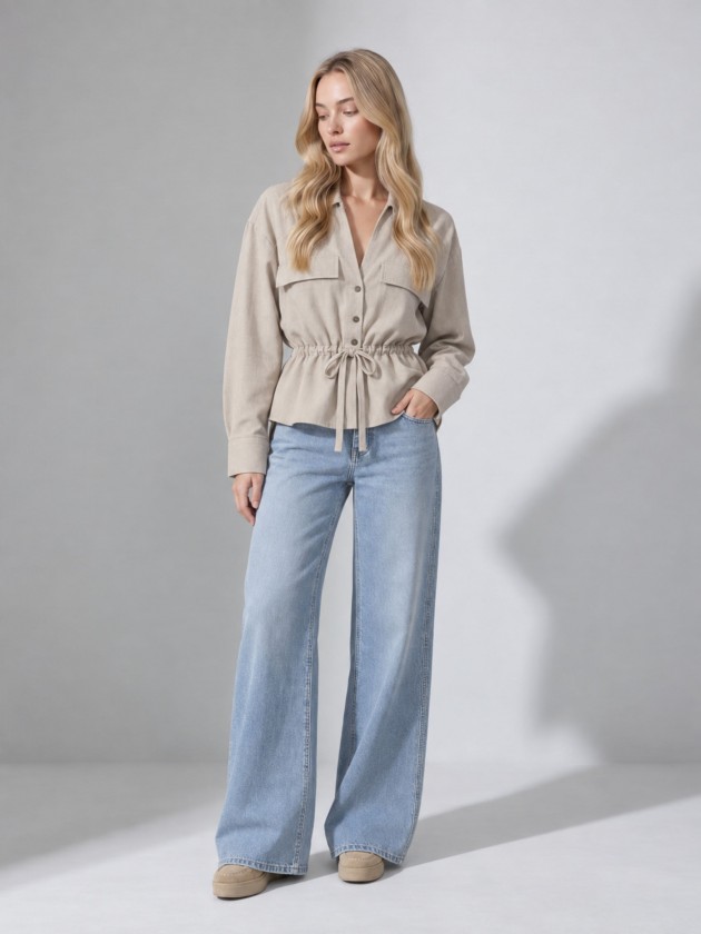 Camisa com cord�o na cintura