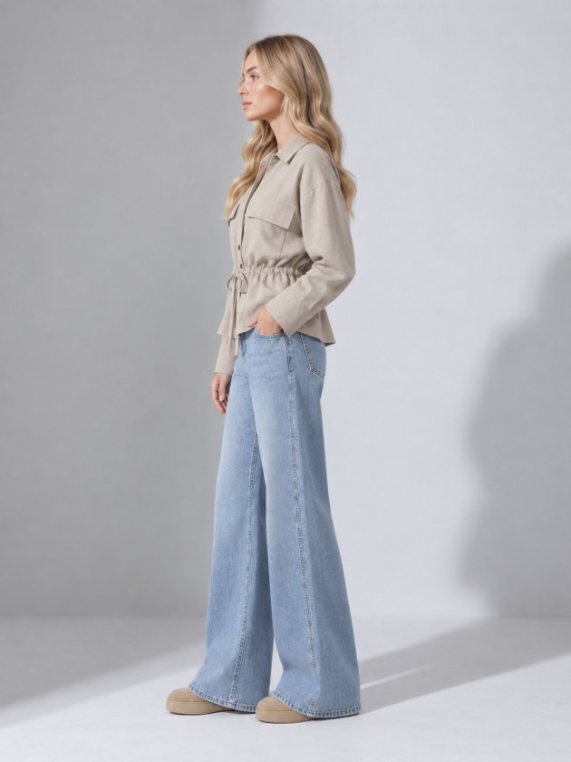 Camisa com cord�o na cintura