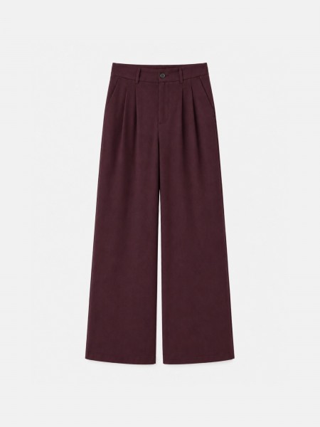 Wide leg pleated trousers