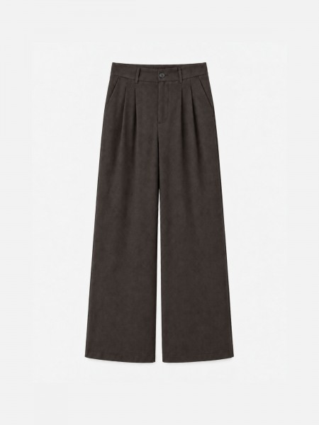 Wide leg pleated trousers