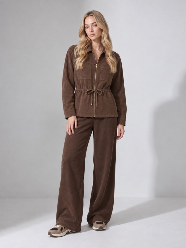 Jacket with adjustable drawstring