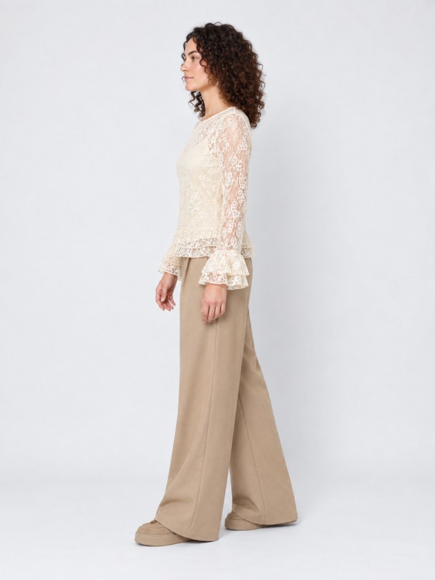 Lace top with ruffles