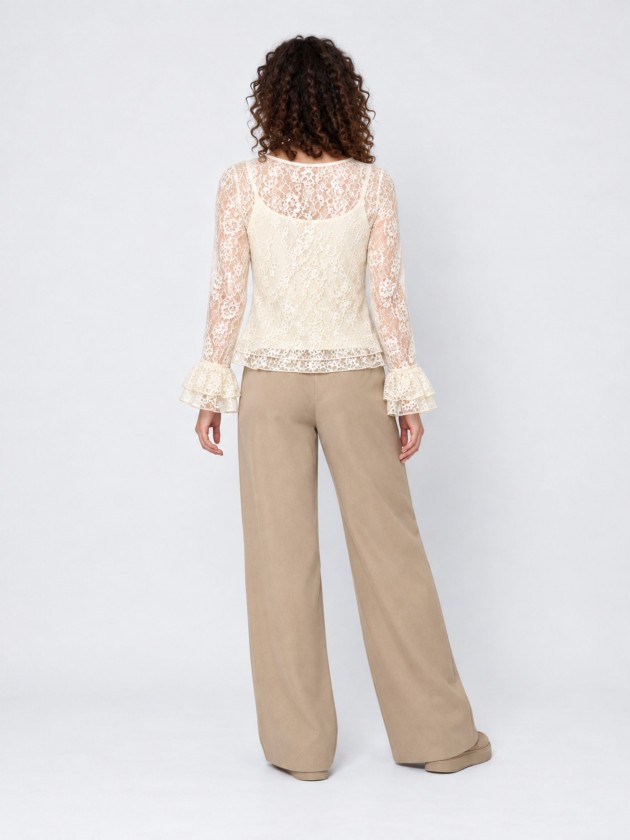 Lace top with ruffles