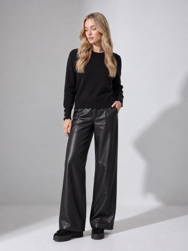 Camisola de malha com bot�es