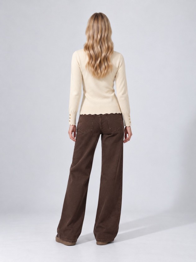 Camisola de malha com gola alta