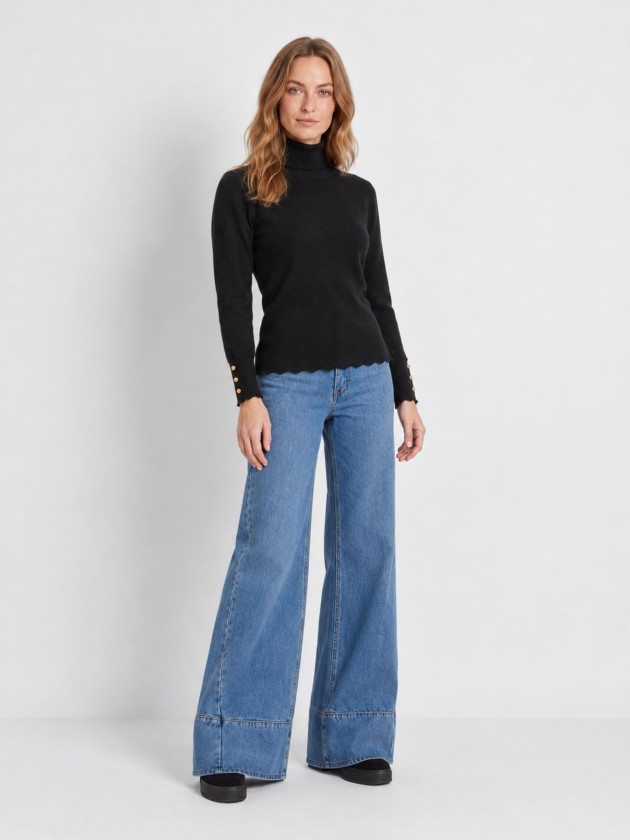 Camisola de malha com gola alta Camisola de malha com gola alta