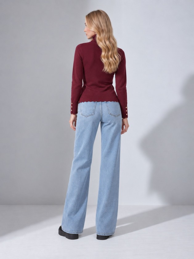 Camisola de malha com gola alta