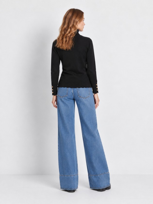 Camisola de malha com gola alta Camisola de malha com gola alta