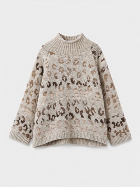 Jacquard knit sweater