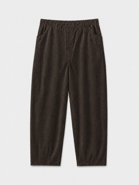 Corduroy trousers with elastic waistband
