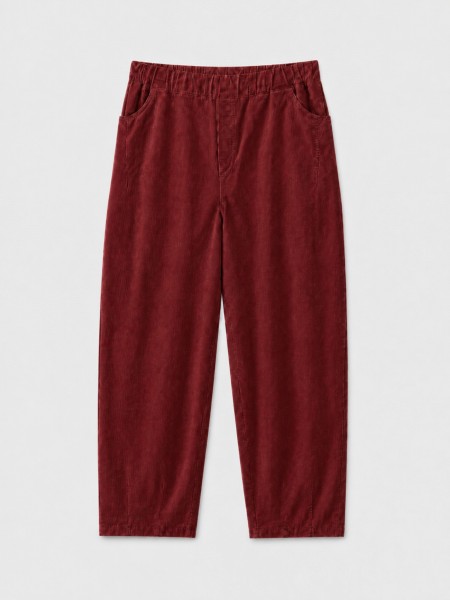 Corduroy trousers with elastic waistband