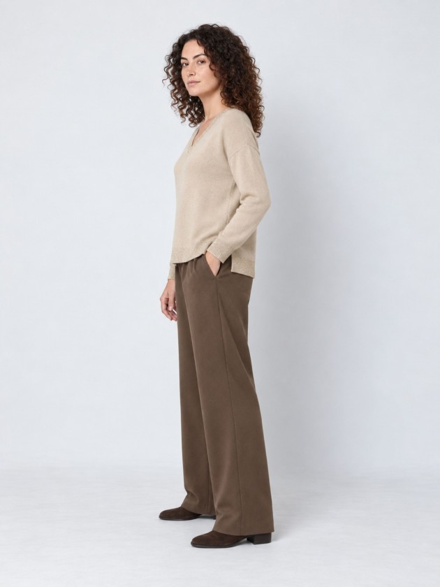 Knitted sweater with a v-neck Knitted sweater with a v-neck