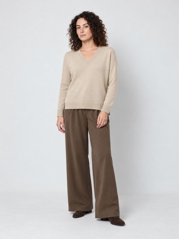 Knitted sweater with a v-neck Knitted sweater with a v-neck