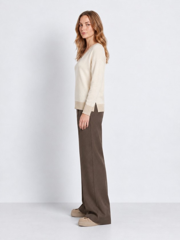Knitted sweater with a v-neck Knitted sweater with a v-neck