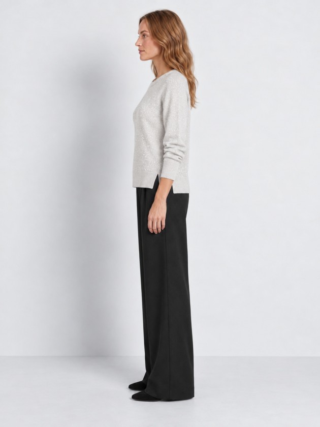 Knitted sweater with metallic thread Knitted sweater with metallic thread