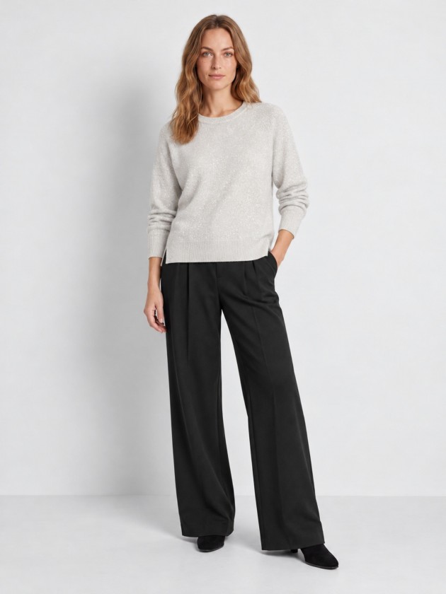 Knitted sweater with metallic thread Knitted sweater with metallic thread