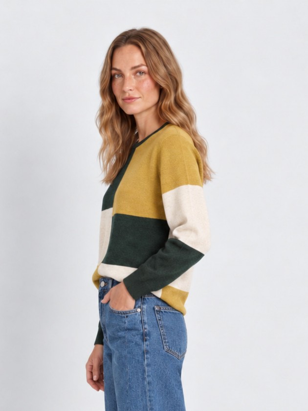 Camisola de malha com blocos de cor Camisola de malha com blocos de cor