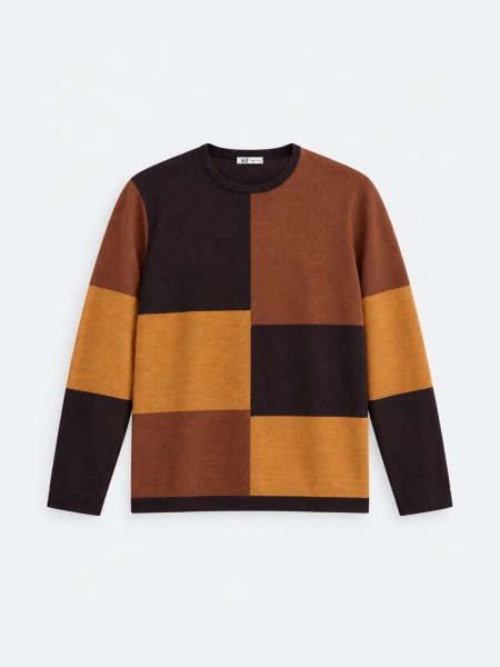 Color block knit sweater