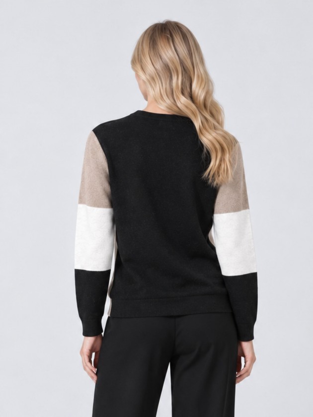 Camisola de malha com blocos de cor Camisola de malha com blocos de cor