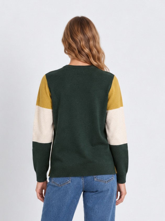 Camisola de malha com blocos de cor Camisola de malha com blocos de cor