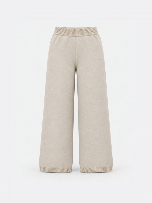 Wide leg knit pants