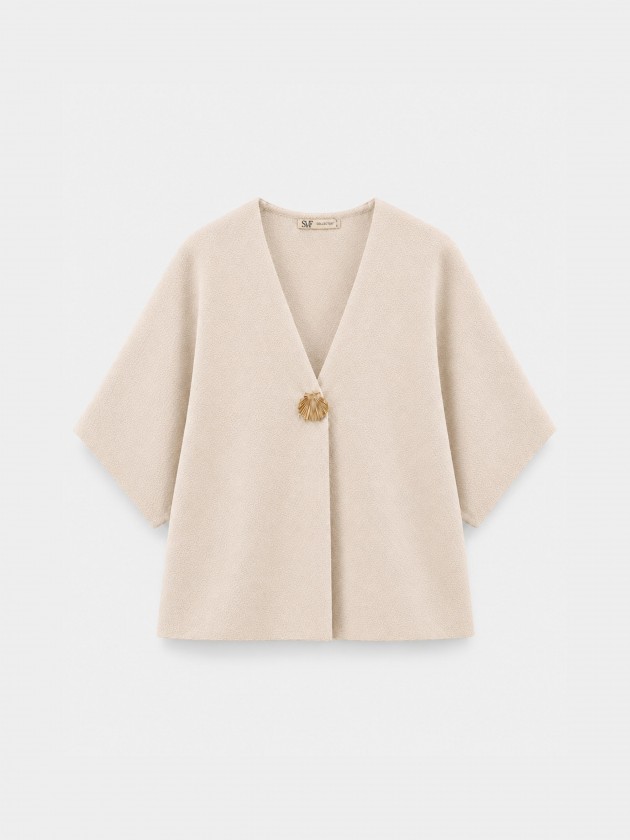 Knitted jacket with appliqu�