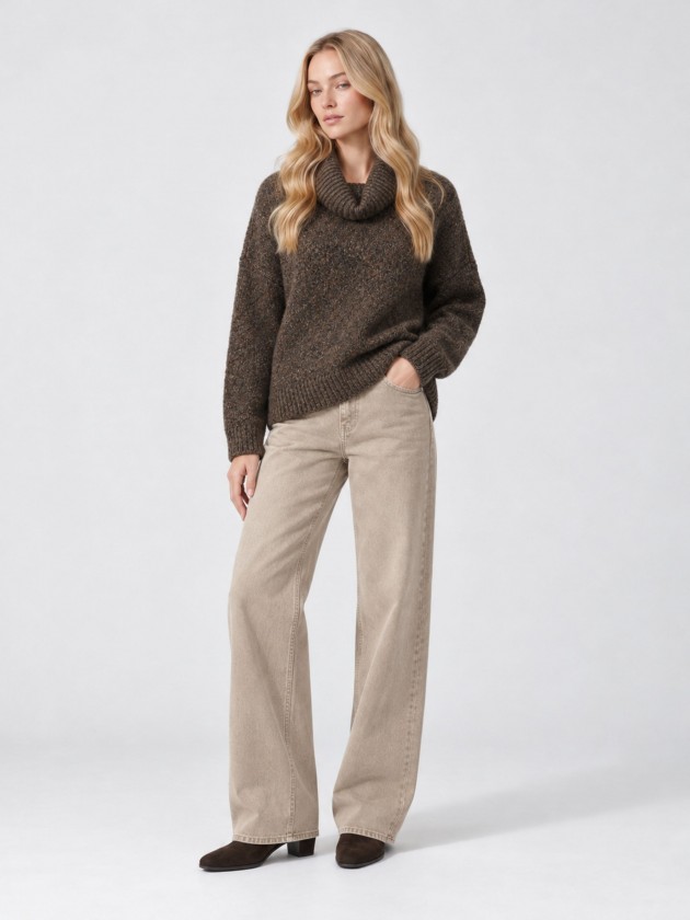 Knitted sweater with a high neck Knitted sweater with a high neck
