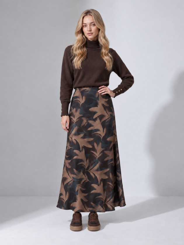 Long printed skirt
