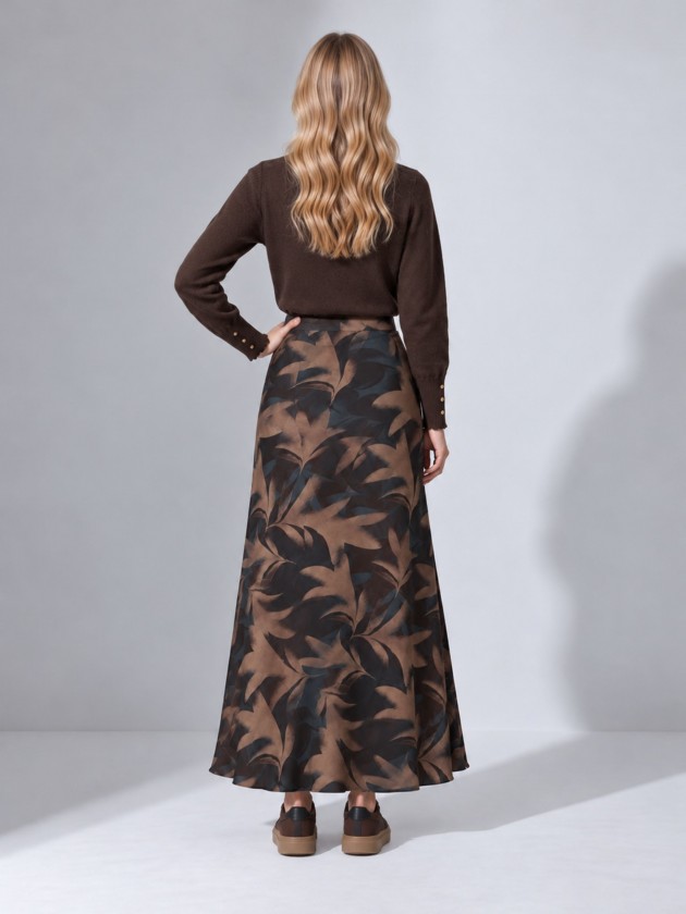 Long printed skirt