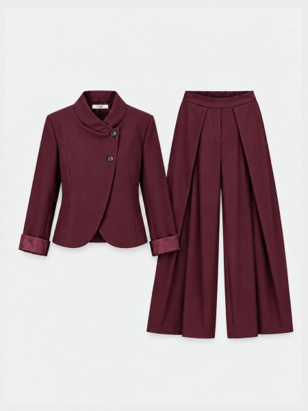 Conjunto cal�a/casaco 100%pe