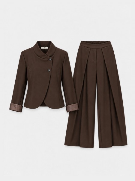 Conjunto cal�a/casaco 100%pe