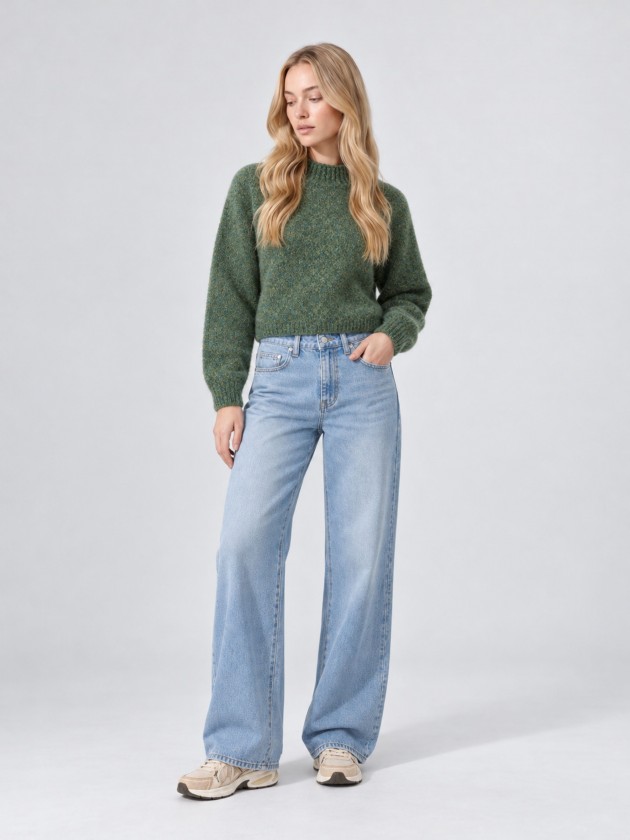 Knitted sweater with a high neck Knitted sweater with a high neck