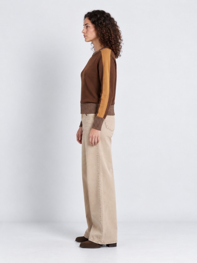 Knit sweater with lurex. Knit sweater with lurex.